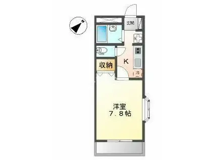 ディアタウンカワスミ(1K/2階)の間取り写真