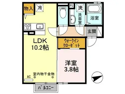 ヴィヴィアン ZOO(1LDK/2階)の間取り写真