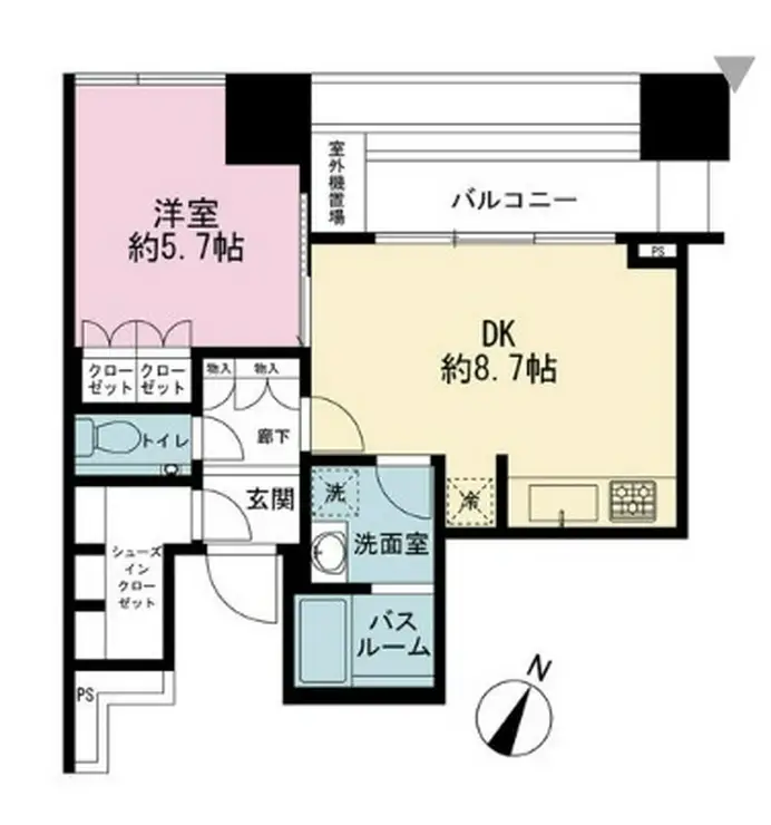 プレミストタワー白金高輪 16階階 間取り