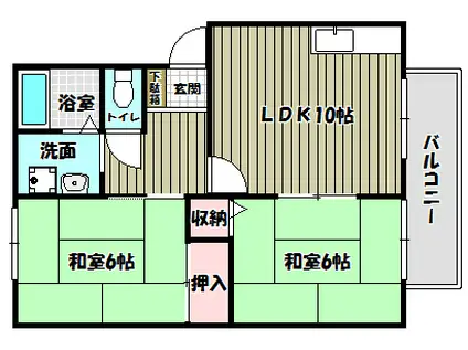 コートファミール(2LDK/1階)の間取り写真