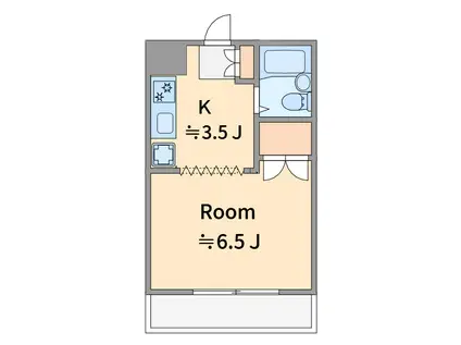 ハローシェオカノ(1K/3階)の間取り写真