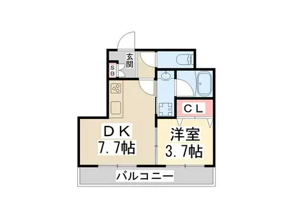 MAISON DE RAFFINE II(1DK/3階)の間取り写真