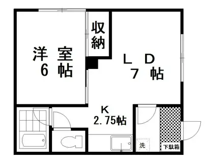 ハイツマキ(1LDK/1階)の間取り写真