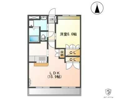 メゾン・フローラ(1LDK/1階)の間取り写真