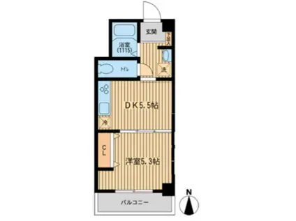 東信松涛マンション(1DK/3階)の間取り写真
