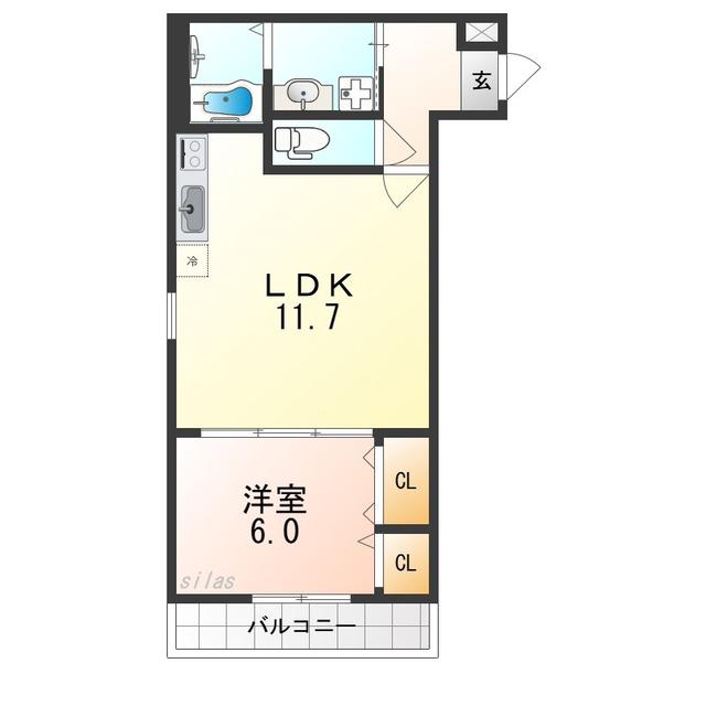 CASA・COMFORT(1LDK/1階)の間取り写真