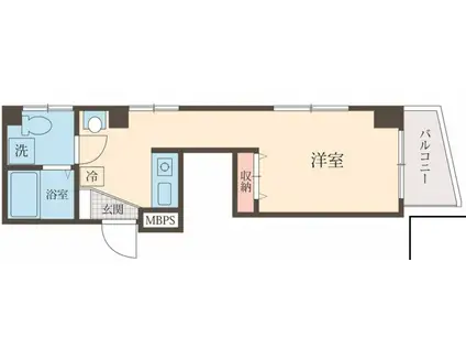 ロイヤルシティ赤羽岩淵(ワンルーム/6階)の間取り写真