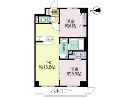 エルグランド二日市(2LDK/5階)の間取り写真