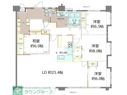 エマーレ南浦和(4LDK/6階)の間取り写真