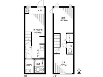 FROM 1SR MINAMIAOYAMA(1LDK/1階)の間取り写真