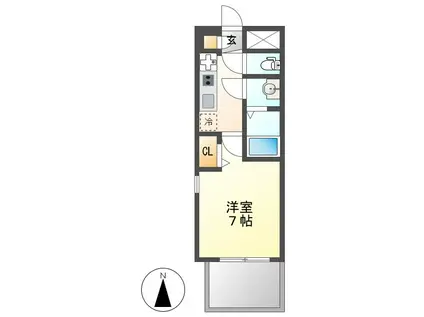 パルティール並木(1K/7階)の間取り写真