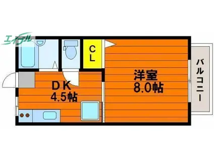 FINO AOE(1DK/2階)の間取り写真