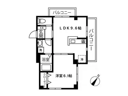 京王線 千歳烏山駅 徒歩7分 3階建 築1年(1LDK/3階)の間取り写真