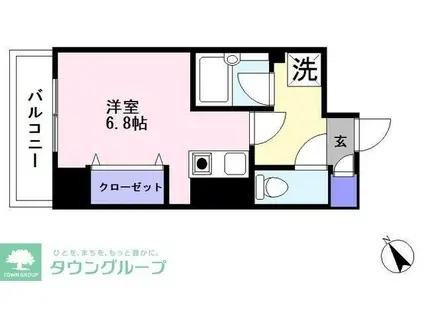 ラフィーヌ南流山(ワンルーム/2階)の間取り写真