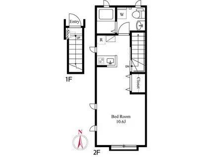 セレッソ目黒洗足(1K/2階)の間取り写真