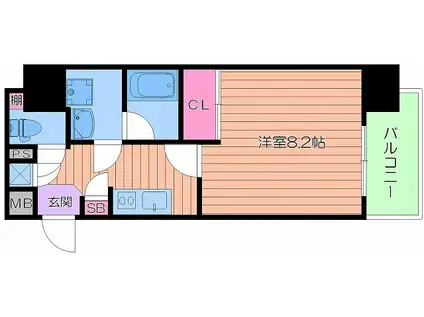 RESIDENCE SHINO(1K/4階)の間取り写真