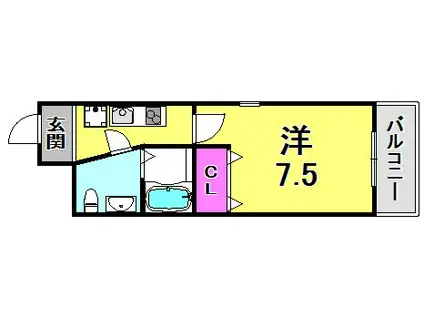 B-RISE元町(1K/9階)の間取り写真