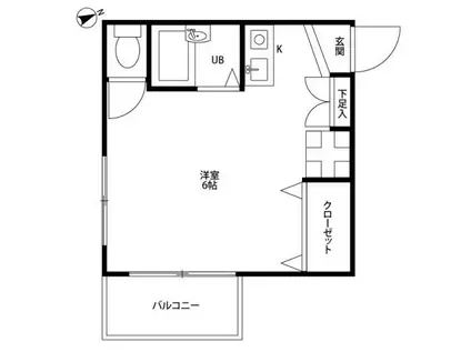 アリス藤が丘(ワンルーム/2階)の間取り写真