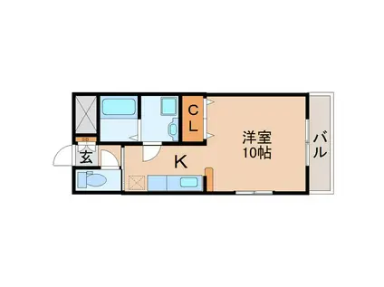 ガーデンハイツII(ワンルーム/3階)の間取り写真