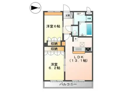 ブラウンシャトー(2LDK/1階)の間取り写真