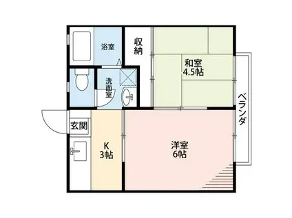 パナハイツもり(2K/1階)の間取り写真