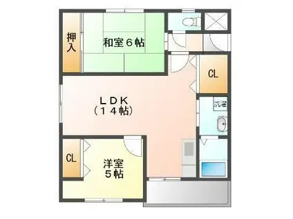 ヴィレーラ(2LDK/1階)の間取り写真