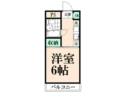 よしみハウジングビル(1K/4階)の間取り写真