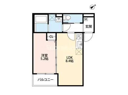 T.A御崎町1丁目(1LDK/1階)の間取り写真