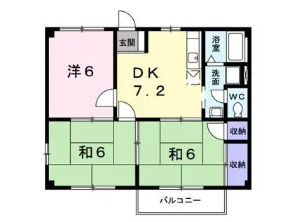 メゾン大樹A(3DK/2階)の間取り写真