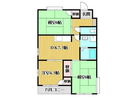 ガーデンテラス金ケ原(3DK/1階)の間取り写真