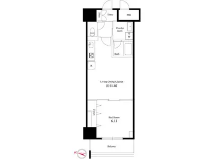 グレイス綾瀬(1LDK/5階)の間取り写真