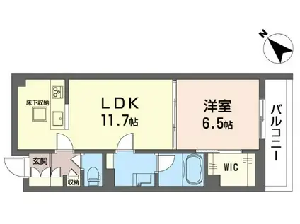 フェリシード野沢(1LDK/1階)の間取り写真