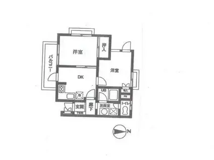 イーグルパレス(2DK/2階)の間取り写真