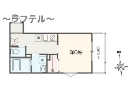 MELLAS小手指II(1K/2階)の間取り写真