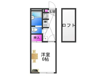 レオパレス神明5(1K/1階)の間取り写真