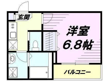 MELDIA青梅(1K/2階)の間取り写真