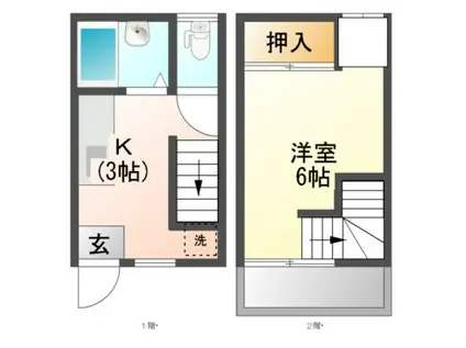 アパートメントP・I(1K/1階)の間取り写真