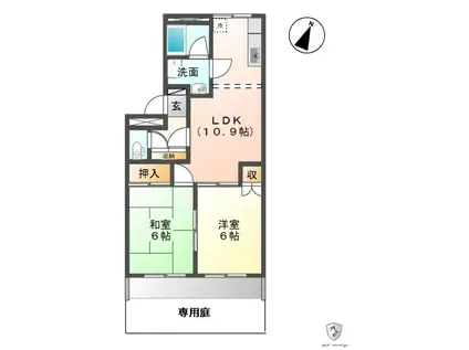グレイスハイム(2LDK/1階)の間取り写真