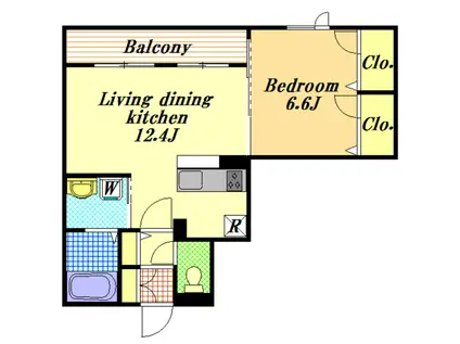 FORESIAB棟(1LDK/3階)の間取り写真