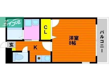 サンハイム津島西(1K/3階)の間取り写真