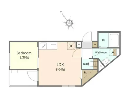 ケースクエア(1LDK/3階)の間取り写真