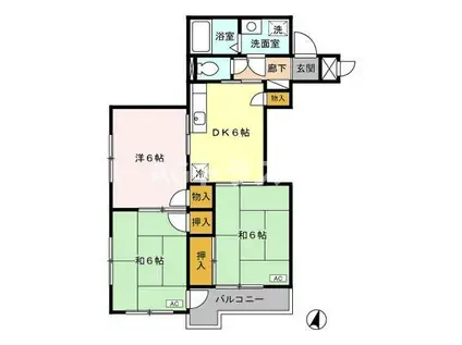 グランメゾンド蓮田(3DK/2階)の間取り写真