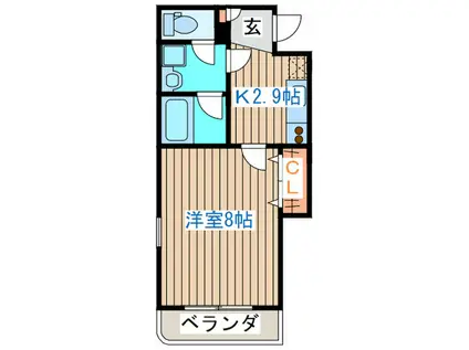 VOLVER T&M I(1K/1階)の間取り写真