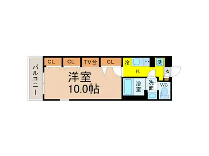 リブリ・花車(1K/1階)の間取り写真