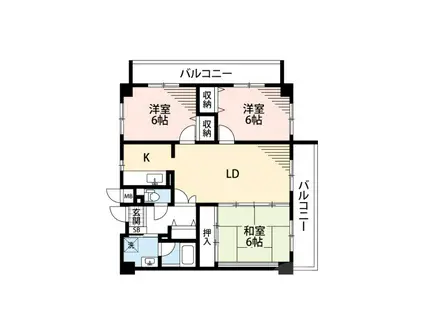 アビタシオン橋本I(3LDK/6階)の間取り写真