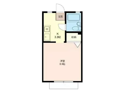 ロイヤルパレス相武台(1K/1階)の間取り写真