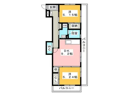 オアシスタイセイIII(2DK/3階)の間取り写真
