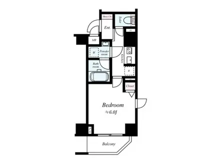 ルクシェール横濱吉野町(1K/5階)の間取り写真