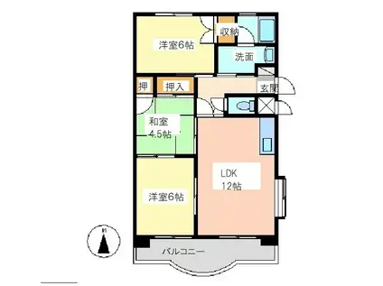 アーバンコート(3LDK/2階)の間取り写真