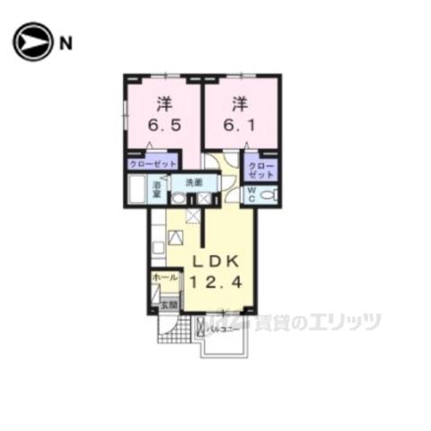 Yシャトレーヌ(2LDK/1階)の間取り写真